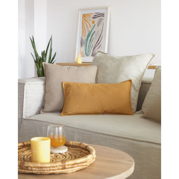 Lenkeverék párnahuzat 50x30 cm Blok – Kave Home-image-3