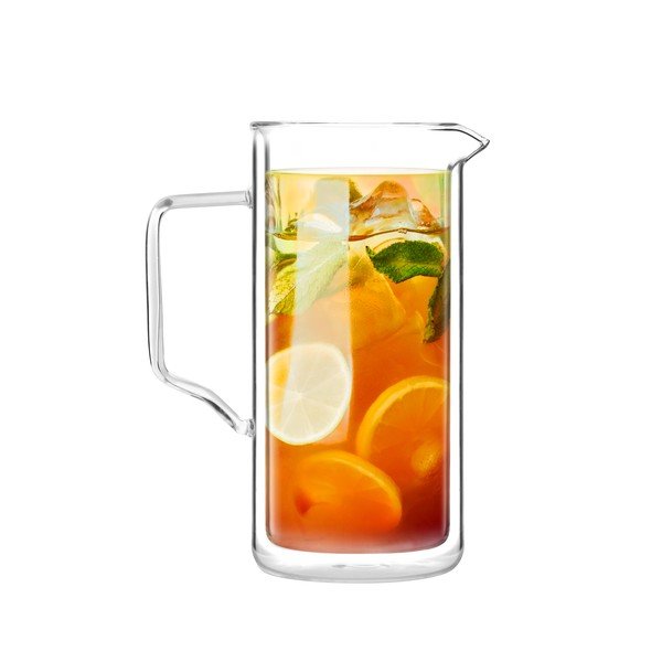 Duplafalú kancsó boroszilikát üvegből, 1 l - Vialli Design-image-2