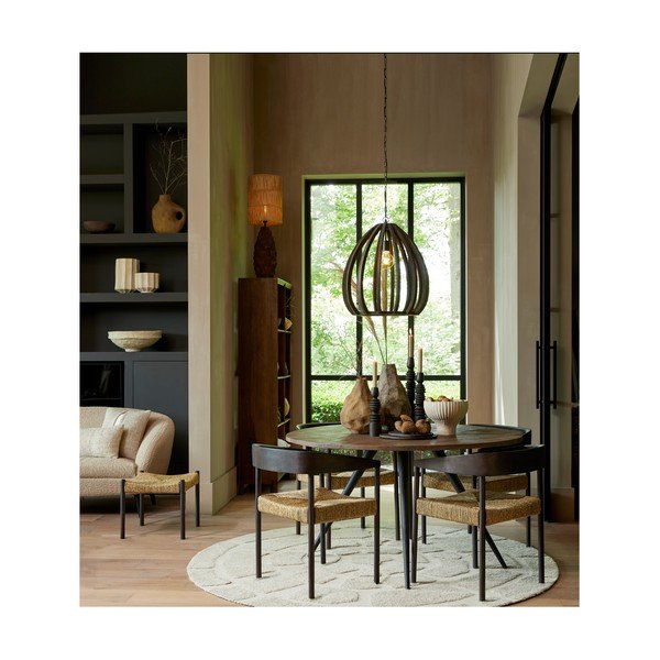 Natúr színű mangófa könyvespolc 95x190 cm Sondrio – Light & Living-image-3