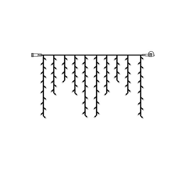 Icicle-Extra fehér kültéri LED fényfüggöny sárga fénnyel, 100 izzó - Best Season