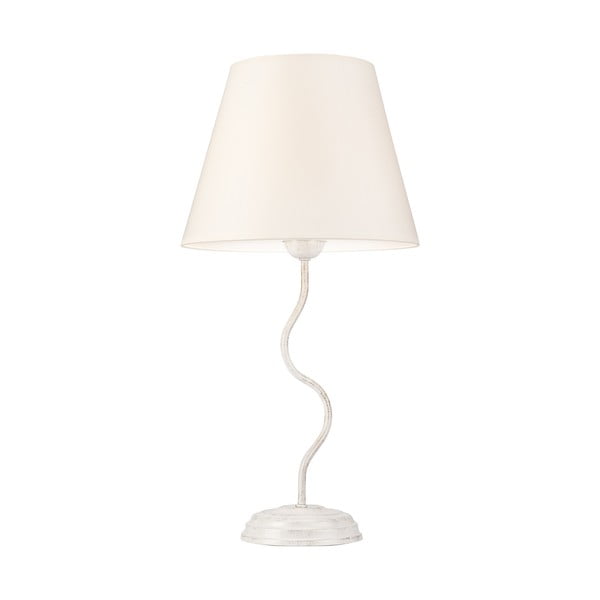Fehér asztali lámpa textil búrával (magasság 52 cm) Fabrizio – LAMKUR