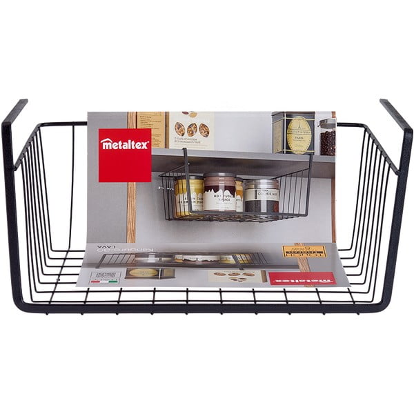 Fekete konyhai függőkosár, hosszúság 30 cm - Metaltex-image-3