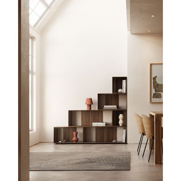 Natúr színű moduláris polcrendszer szett diófa dekorral 6 db-os 101x152 cm Litto – Kave Home-image-1