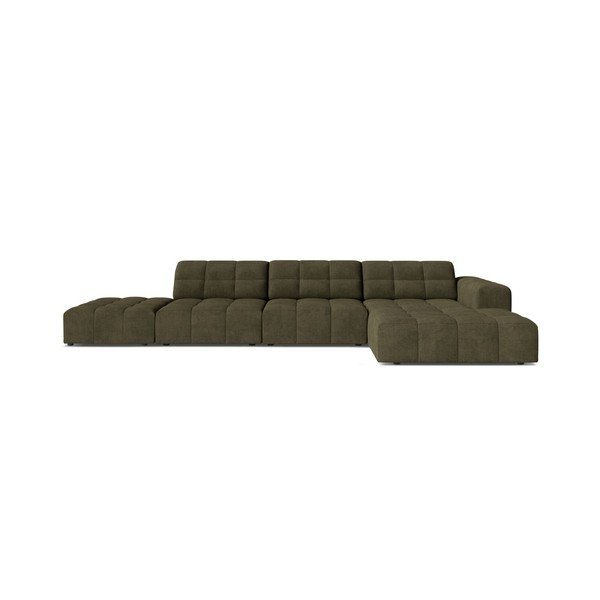 Khaki zsenília sarokkanapé (jobb oldali-heverő résszel) Chicago – Cosmopolitan Design