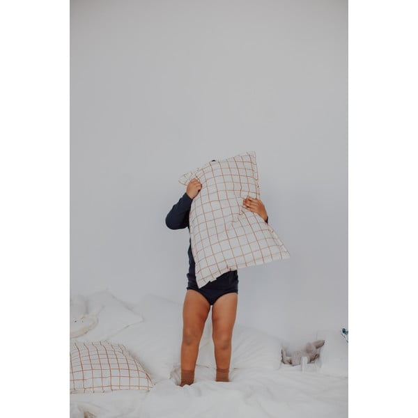 Bézs babaágynemű szett Camel Check – Malomi Kids-image-1