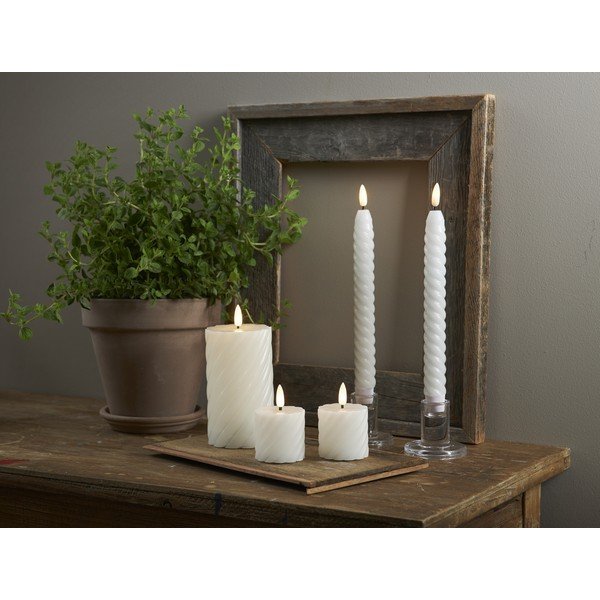 Flamme Swirl fehér LED viaszgyertya, magasság 15 cm - Star Trading-image-3