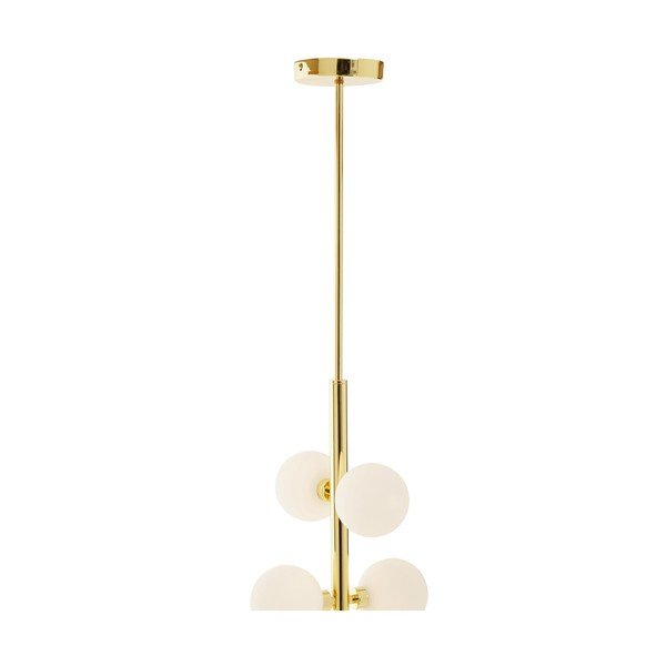 Fehér-aranyszínű fém függőlámpa üveg búrával ø 27 cm Trieste – Premier Housewares-image-3