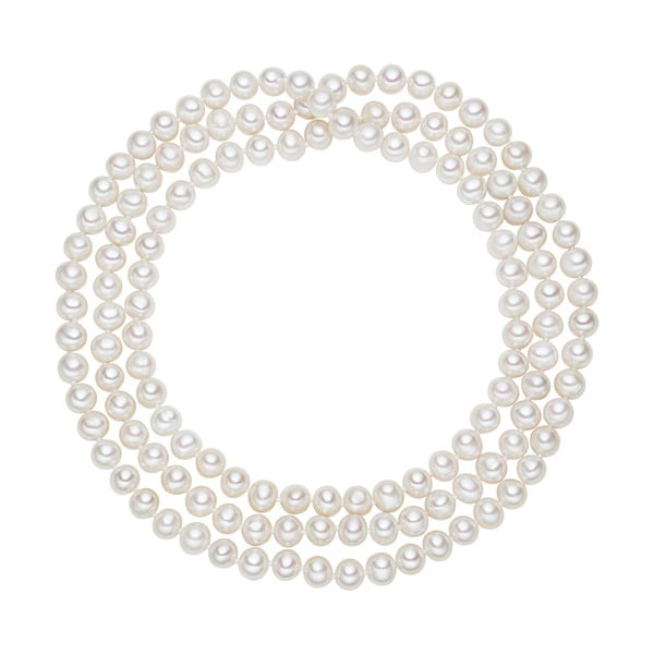 Fehér gyöngy nyaklánc, hossz 120 cm - Chakra Pearls