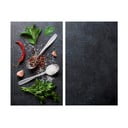 Edzett üveg tűzhely fedőlap szett 2 db-os 52x30 cm Basil – Allstar