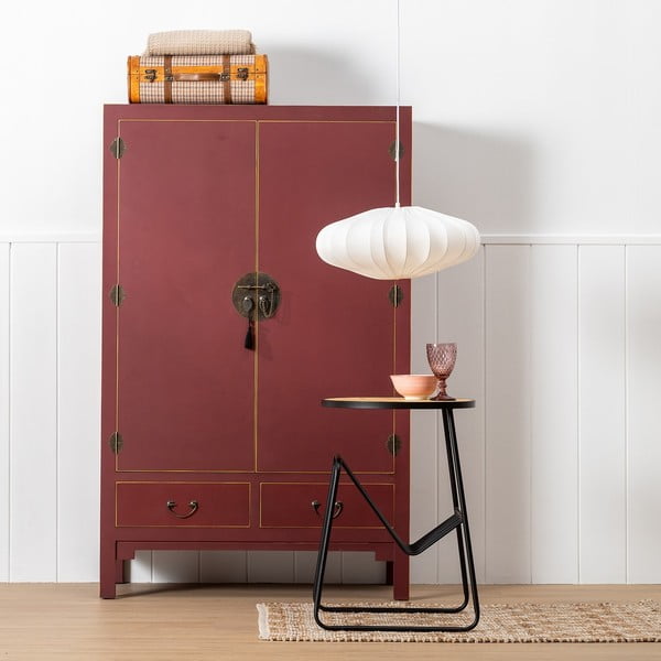 Borvörös ruhásszekrény 100x160 cm Oriente – Ixia-image-3