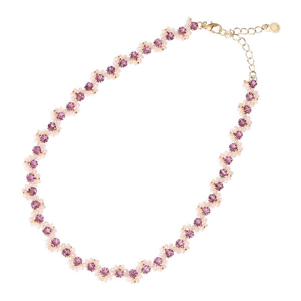 Calypsó aranyozott nyaklánc rózsaszín kristályokkal - Ottaviani