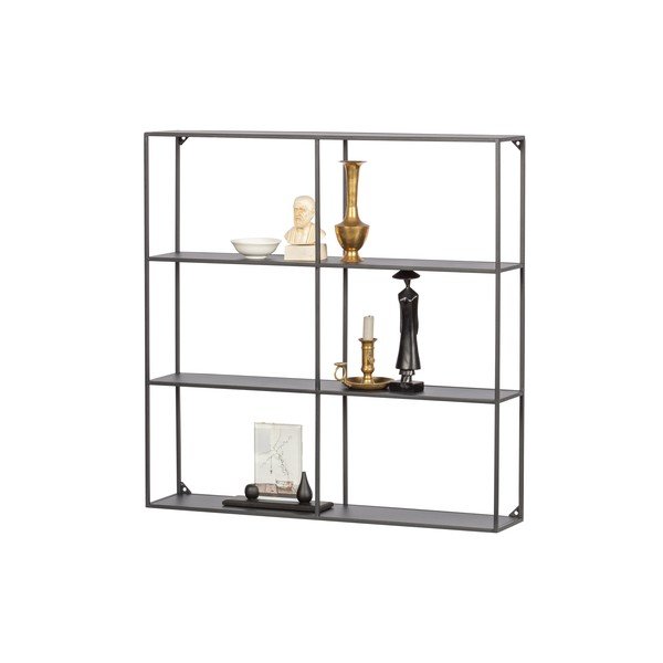 Fekete többszintes fém fali polc Meert – WOOOD-image-2