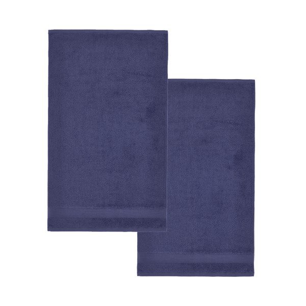 Sötétkék frottír pamut fürdőlepedő szett 2 db-os 90x140 cm Anti-Bacterial – Catherine Lansfield