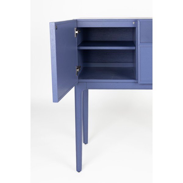 Kék komód tölgyfa dekorral 80x100x45 cm June – Zuiver-image-3