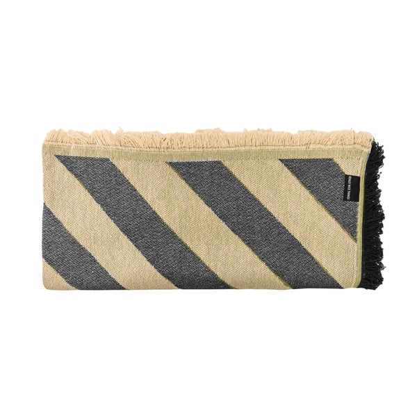 Fekete-bézs ágytakaró franciaágyra 240x240 cm Black Lines – Really Nice Things-image-1