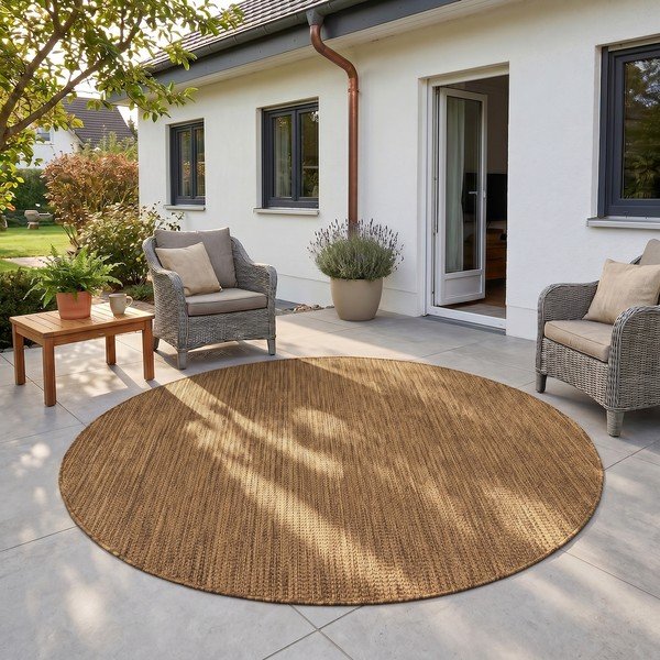 Barna kerek kültéri-beltéri szőnyeg ø 120 cm Mira 1450 – Ayyildiz Carpets-image-1