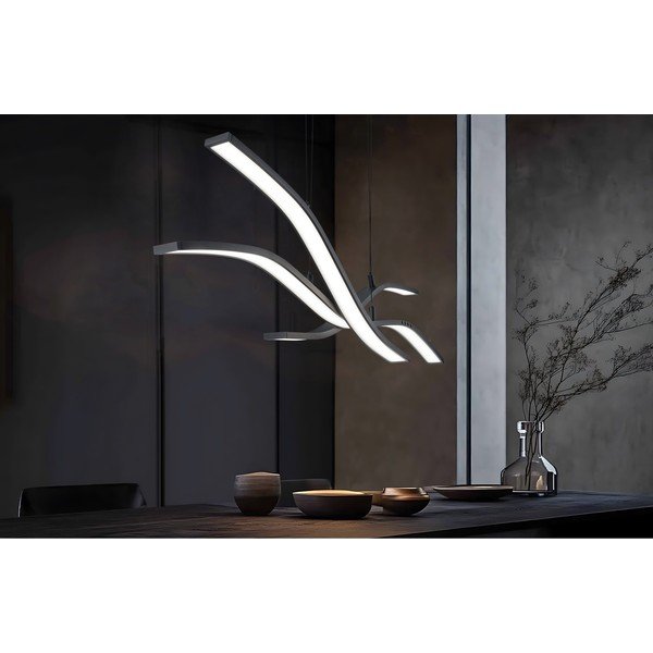 Matt fekete fém LED függőlámpa távirányítóval-dimmelhető Spider – Trio Select-image-1