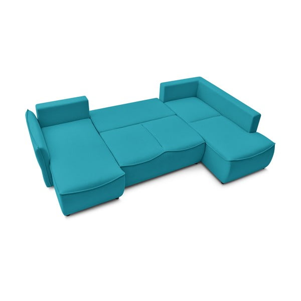 Türkiz kinyitható sarokkanapé (jobb oldali) Leon – Bobochic Paris-image-3