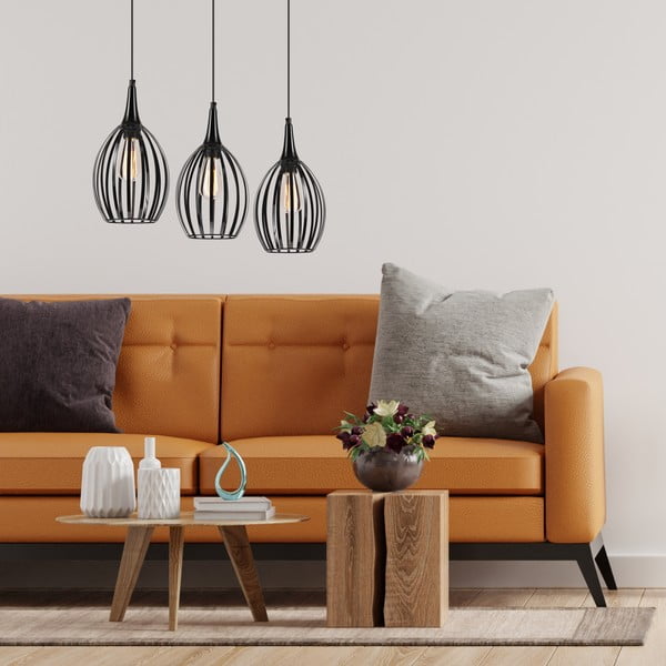 Fekete függőlámpa ø 17,5 cm Vincent – LAMKUR-image-1