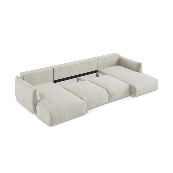 Bézs kinyitható sarokkanapé  (U alakú) Leila – Makamii-image-4
