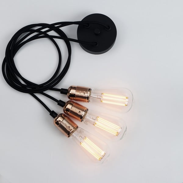 Uno háromágú függőlámpa rézszínű részletekkel - Sotto Luce-image-4