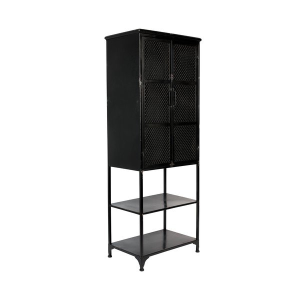 Fekete fém tálalószekrény 60x161 cm Denver – Dutchbone-image-2