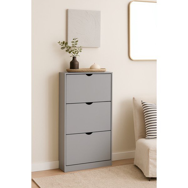 Szürke billenő ajtós cipőtartó 60x118x24 cm Stelo – Bonami Essentials-image-4