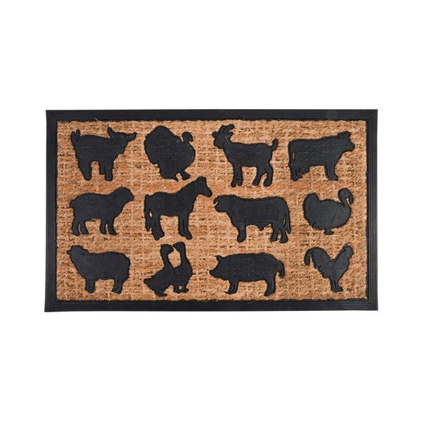 Gardener állatmintás kókuszrost lábtörlő, 45,3 x 75,5 cm - Esschert Design