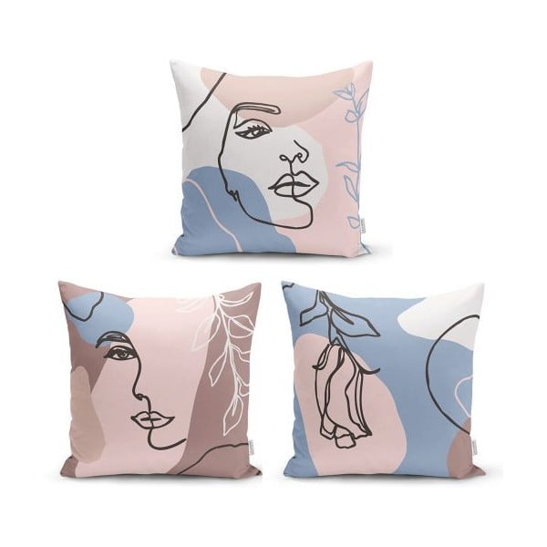 Minimalist Woman 3 db-os dekorációs párnahuzat szett, 45 x 45 cm - Minimalist Cushion Covers