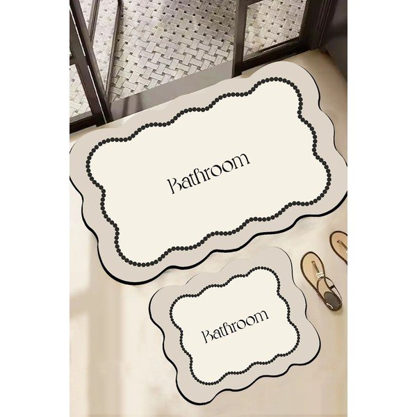 Krémszínű fürdőszobai kilépő szett 2 db-os 60x100 cm Bounde – Foutastic-image-1