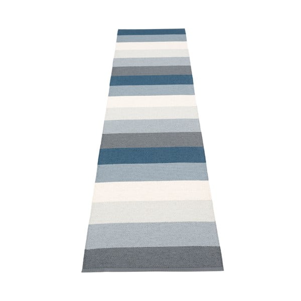 Kék-krémszínű kültéri-beltéri futószőnyeg 70x300 cm Molly Ocean Grey – Pappelina