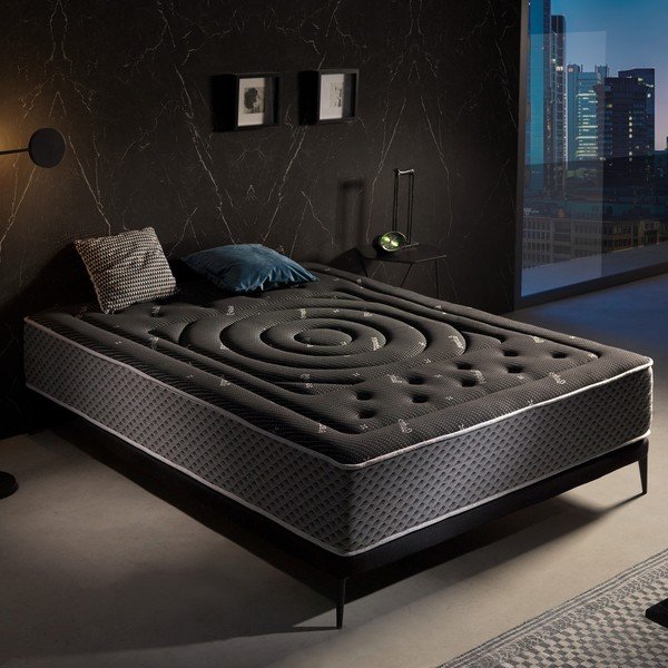 Közepes keménységű-extra kemény kétoldalas hab matrac 90x200 cm Premium Black Multizone – Moonia-image-1