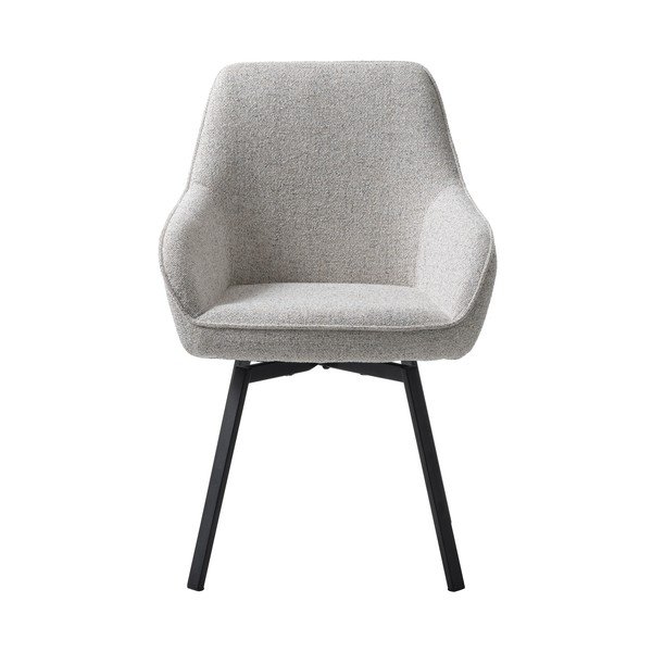 Világosszürke kárpitozott karfás étkezőfotel Alma – Unique Furniture-image-2