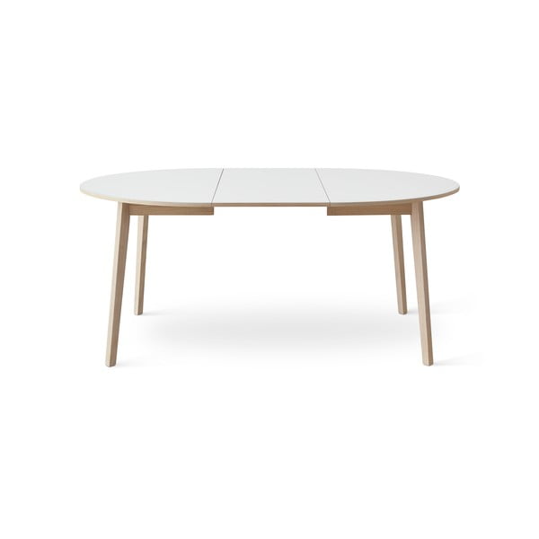 Kerek bővíthető étkezőasztal fehér asztallappal és hosszabbító asztallappal ø 130 cm Single – Hammel Furniture-image-2