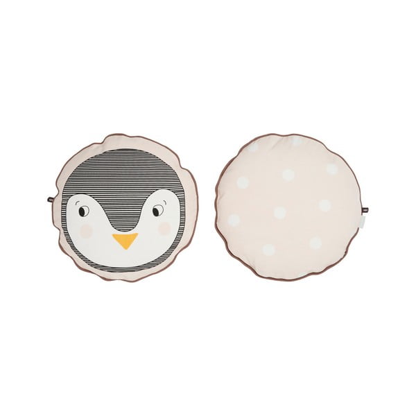 Penguin gyerek párna organikus pamutból, ⌀ 40 cm - OYOY