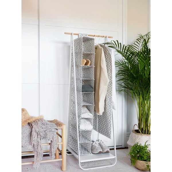 Fehér fém ruhatartó állvány Rail – Compactor-image-1