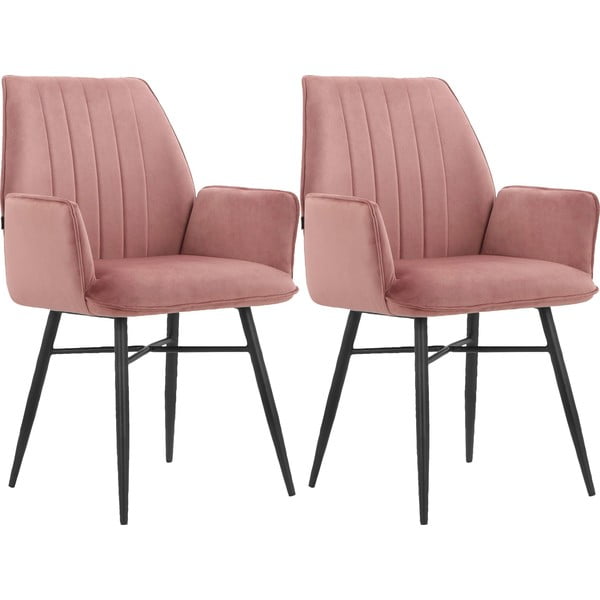 Világos rózsaszín kárpitozott étkezőfotel szett 2 db-os Anzo – Støraa-image-4