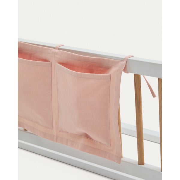 Rózsaszín pamut zsebes tároló kiságyra 45 cm Laily – Kave Home-image-2