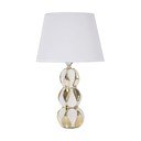 Fehér-aranyszínű kerámia asztali lámpa textil búrával (magasság 46 cm) Glam Balls – Mauro Ferretti