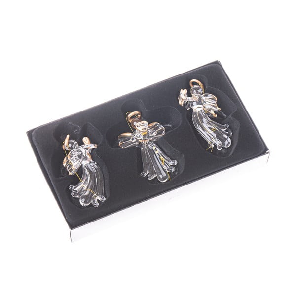 Üveg karácsonyfadísz készlet 3 db-os 10,5 cm Angel – Dakls