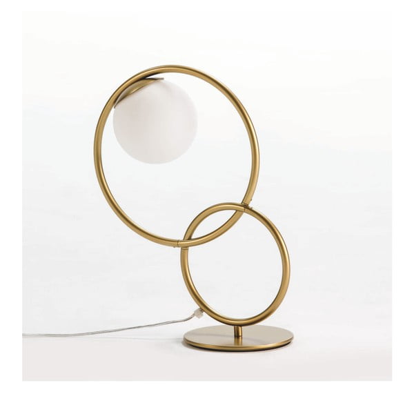 Circles aranyszínű fém asztali lámpa, 42 x 48 cm - Thai Natura