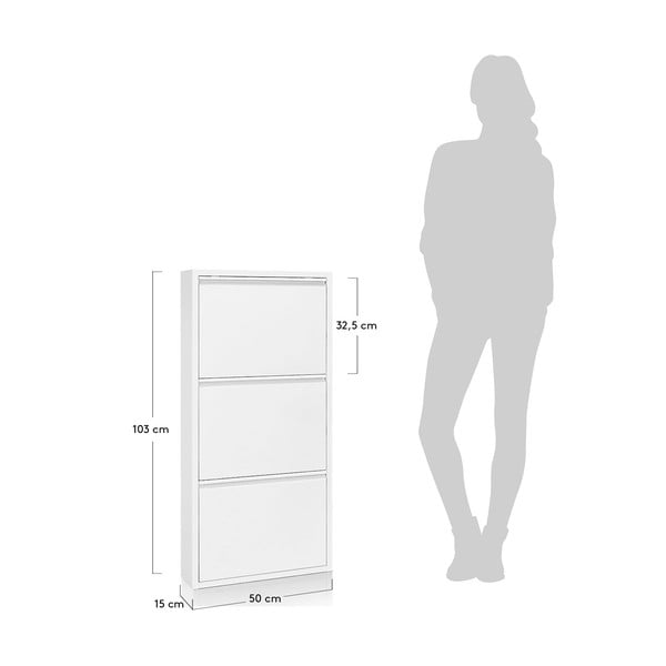 Fehér fém billenő ajtós cipőtartó 50x103x15 cm Ode – Kave Home-image-3