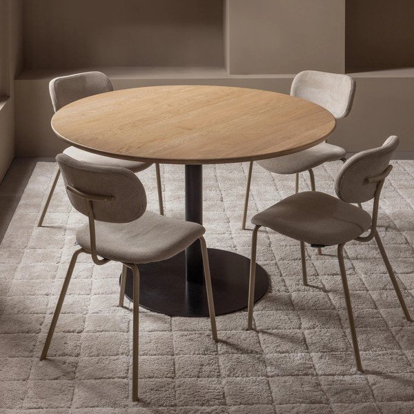 Kerek étkezőasztal tölgyfa asztallappal ø 120 cm Tablo – WOOOD-image-1