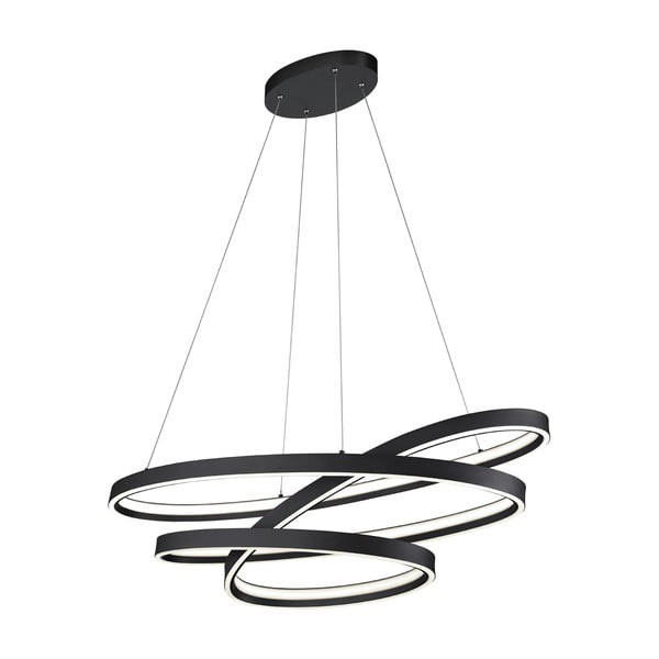 Fekete LED függőlámpa hangvezérléssel-mobil alkalmazás vezérléssel, fém búrával Ciola – CINQUE-image-3