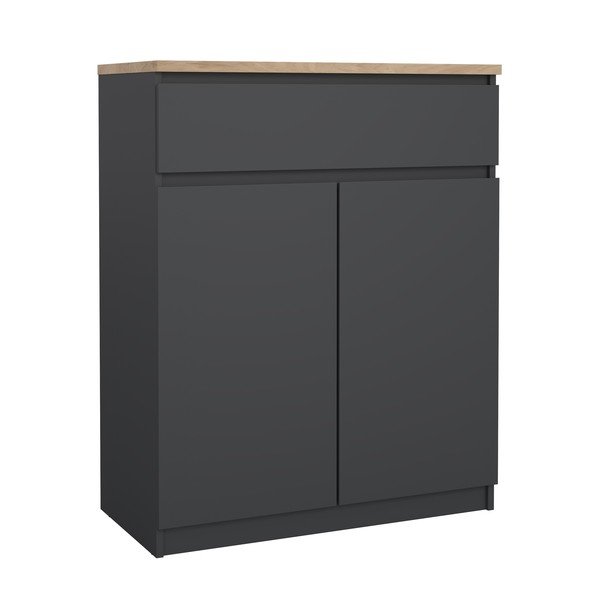 Sötétszürke komód 80x100x40 cm Naia – Tvilum