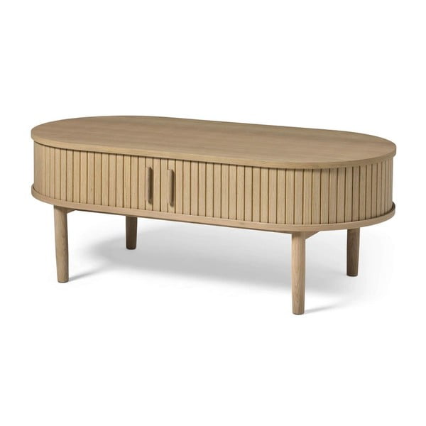 Natúr színű dohányzóasztal tölgyfa dekorral 60x120 cm Meta – Unique Furniture