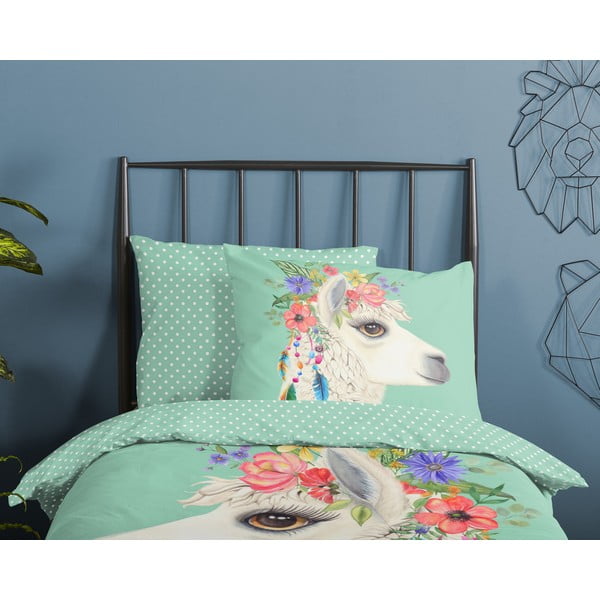 Mentazöld egyszemélyes-hosszabbított pamut gyerek ágyneműhuzat 140x220 cm Joey – Good Morning-image-2