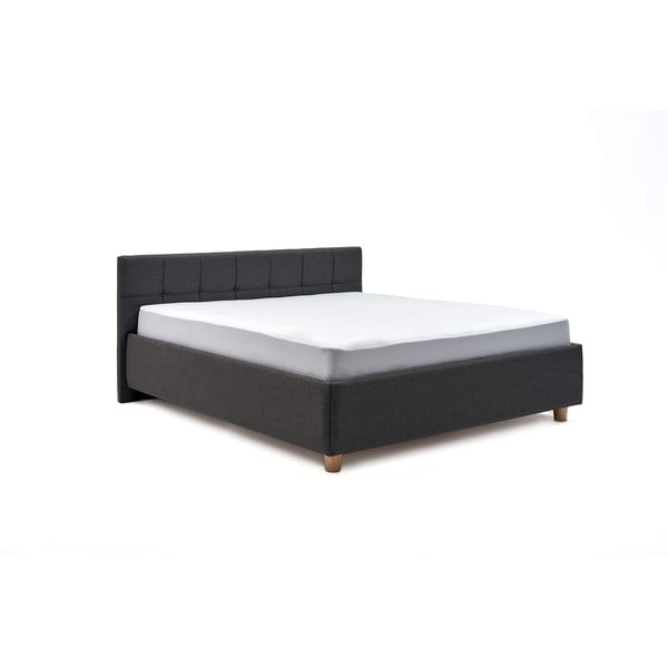 Leda sötétszürke kétszemélyes ágy ágyráccsal és tárolóhellyel, 180 x 200 cm - AzAlvásért