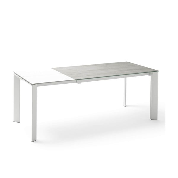 Lisa Blaze szürke-fehér meghosszabbítható étkezőasztal, hossza 140/200 cm - sømcasa