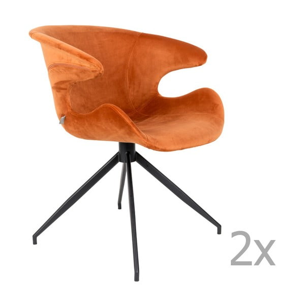 Mia 2 db narancssárga karfás szék - Zuiver
